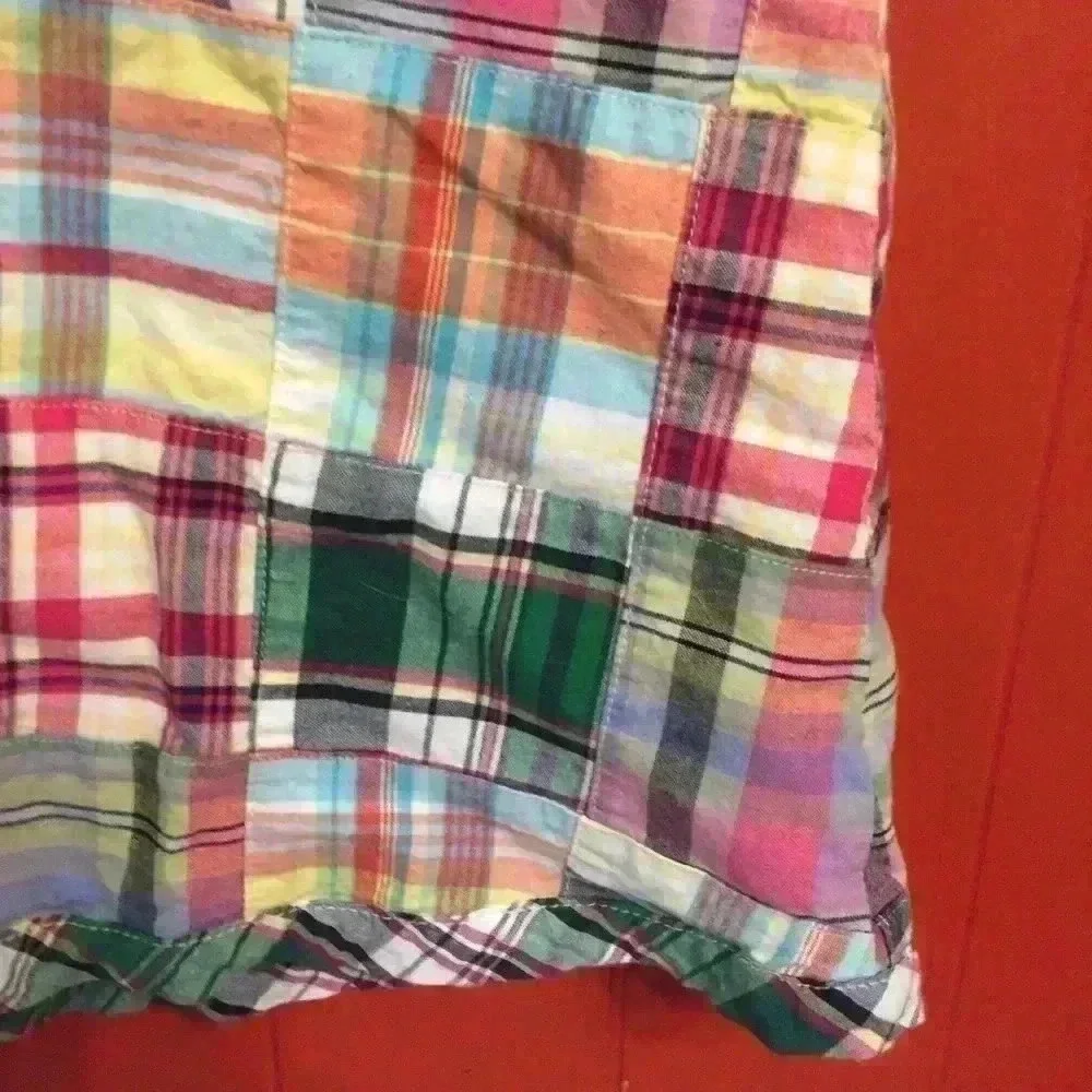 L.L. Bean plaid patchwork Cotton A-line skirt women 8 petite